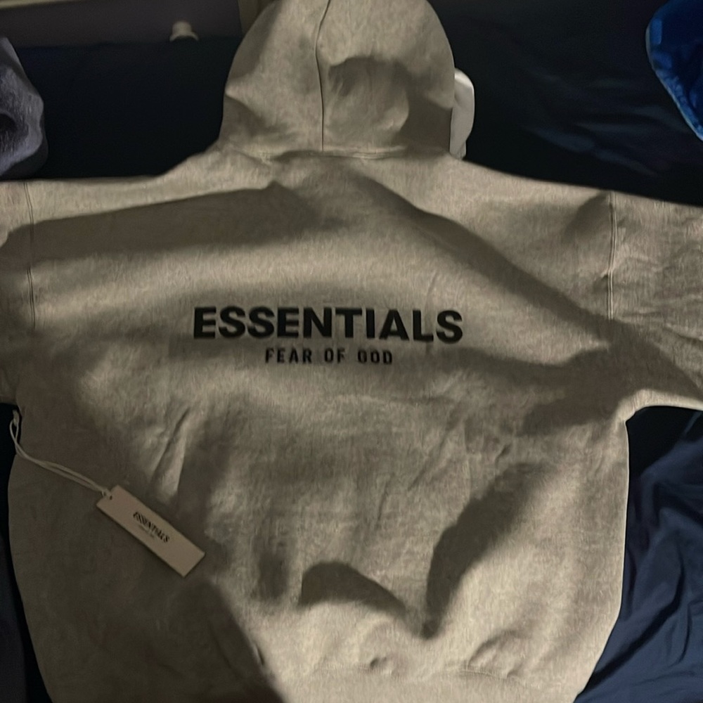 NWT Dark oatmeal Essential Fear Of God Hoodie. - Picture 3 of 7